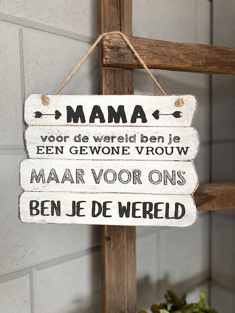 Teksbordje Mama wereld