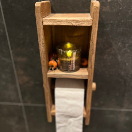 Houten WC rolhouder Groot