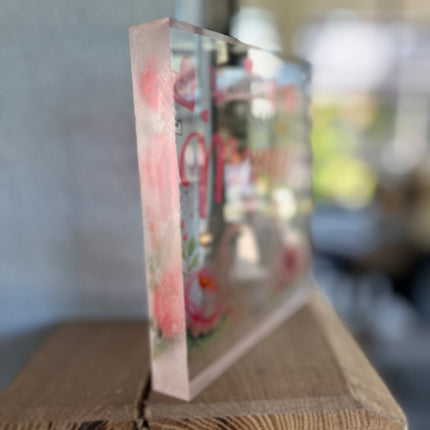Tekstblok plexiglas met opdruk MAMA