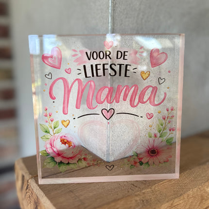 Tekstblok plexiglas met opdruk MAMA