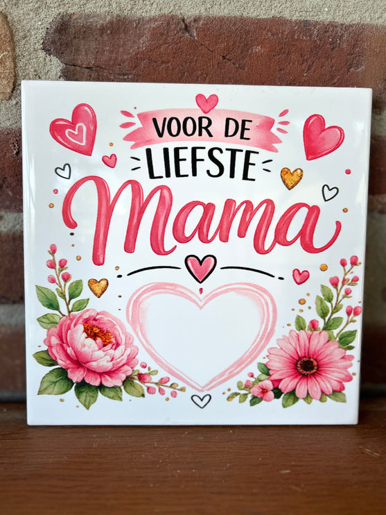 Tegel 20 cm met opdruk MAMA