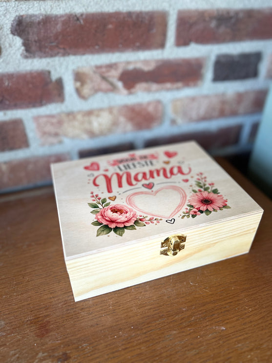 Theedoos 6 vaks met opdruk MAMA