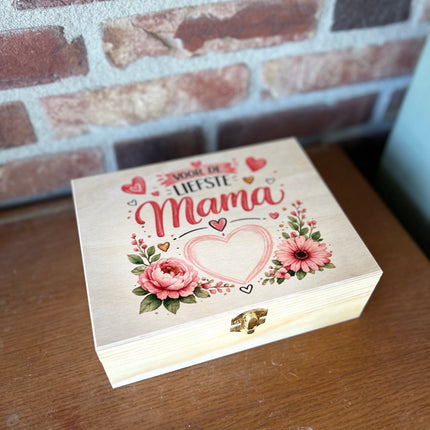 Theedoos 6 vaks met opdruk MAMA