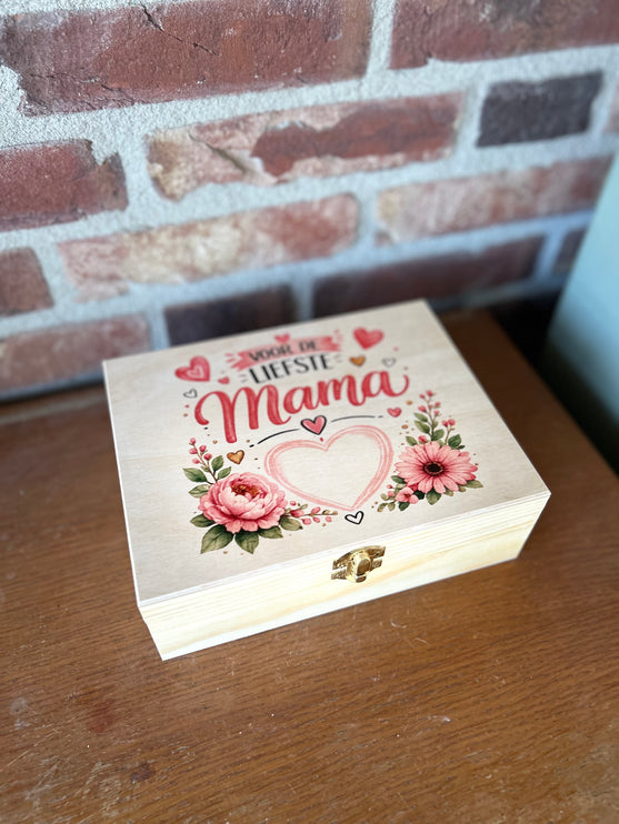 Theedoos 6 vaks met opdruk MAMA