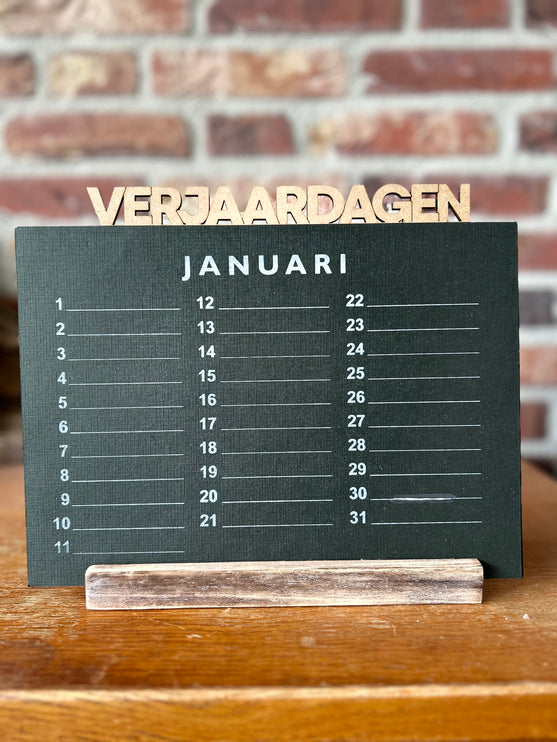 kalenderbladen in standaard 22x27cm natural / black