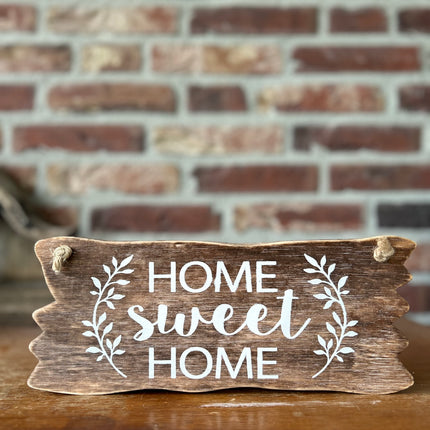 bordje hangend 12x30cm home sweet home natural