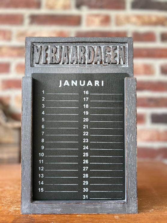 verjaardags- kalender 28x18cm donker grijs *