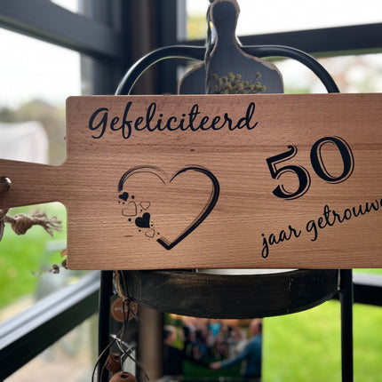 Serveerplank 50 jaar getrouwd 49 cm