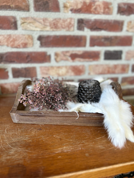Cadeaupakket serveertray bruin-rood