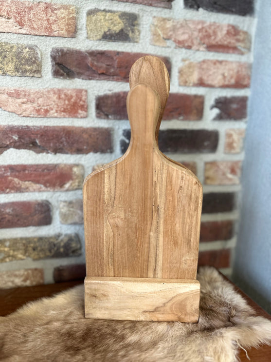 Set serveerplankjes brocante in houten standaard