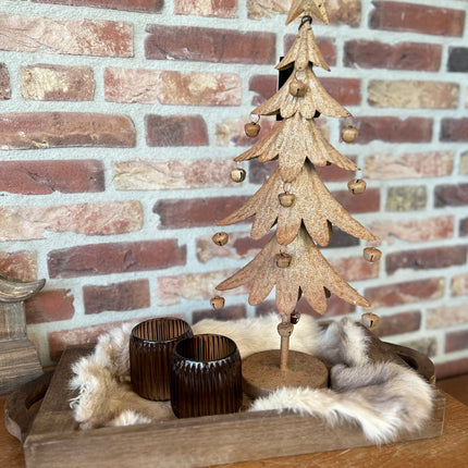 Cadeau pakket brocante met metalen kerstboom