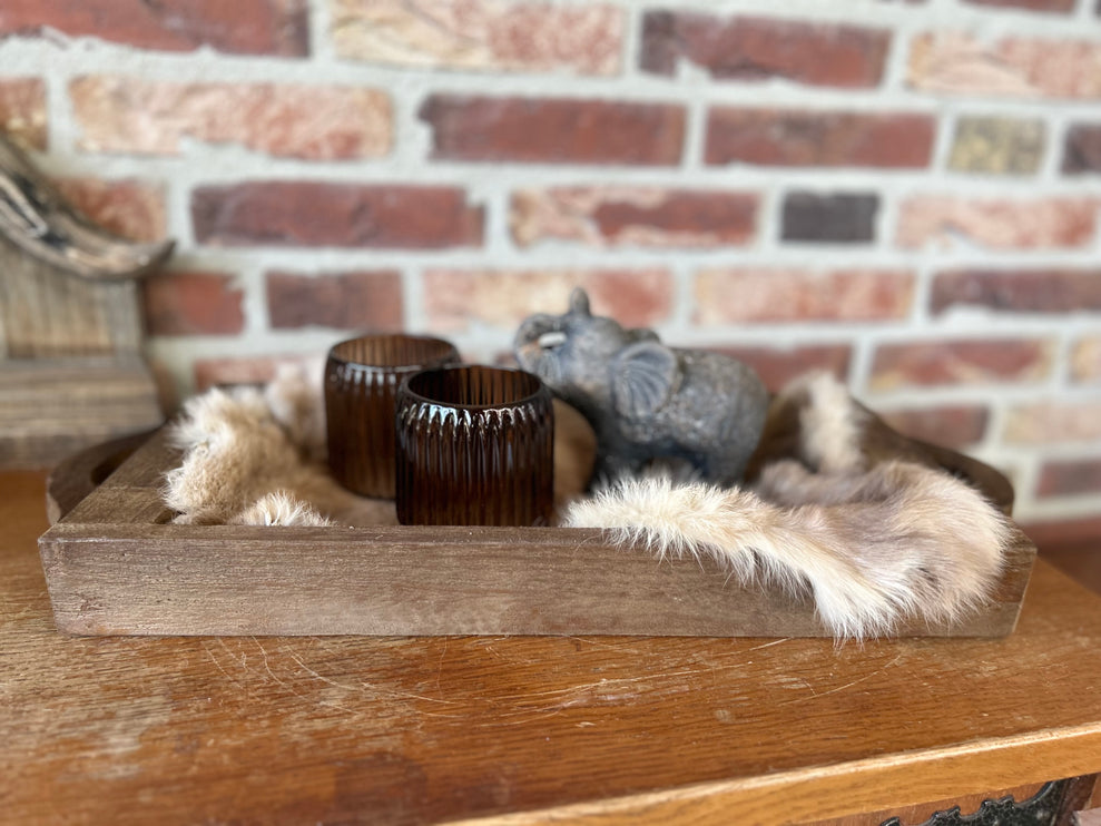 Cadeau pakket Brocante Serveertray met olifantje