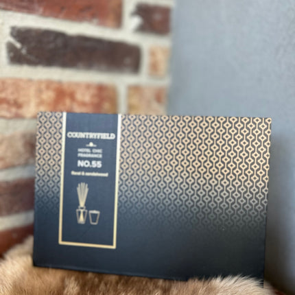 Cadeauset Geurstokjes & Geurkaars VK No.55 Antraciet 100 ml – Luxe Geschenkset voor Thuis & Interieur