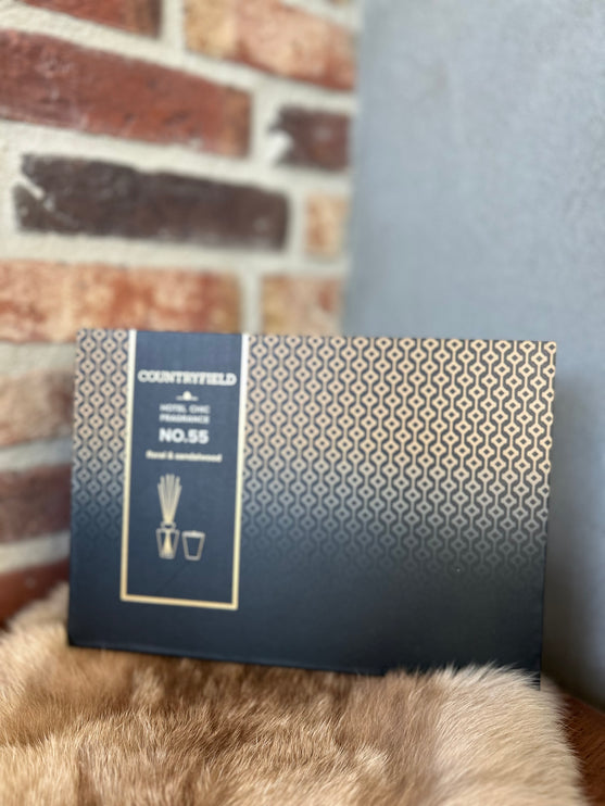 Cadeauset Geurstokjes & Geurkaars VK No.55 Antraciet 100 ml – Luxe Geschenkset voor Thuis & Interieur
