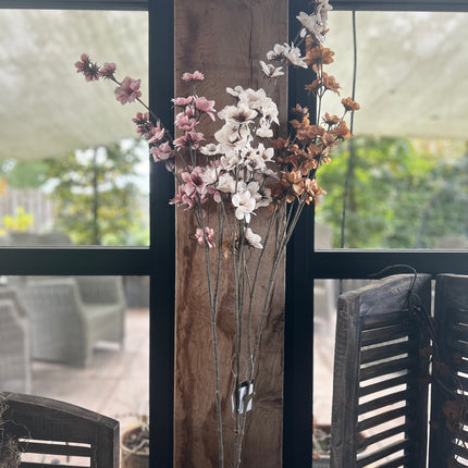Kunsttak met bloem - Keuze in wit/roze/bruin - Countryfield