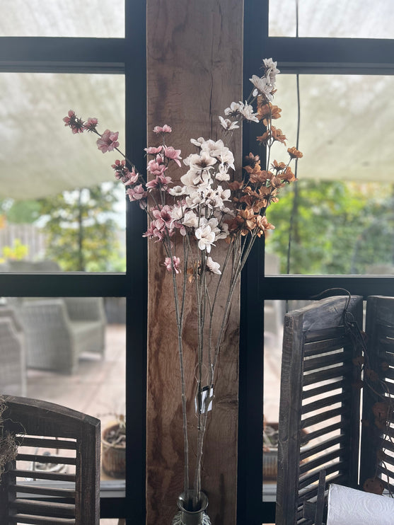 Kunsttak met bloem - Keuze in wit/roze/bruin - Countryfield