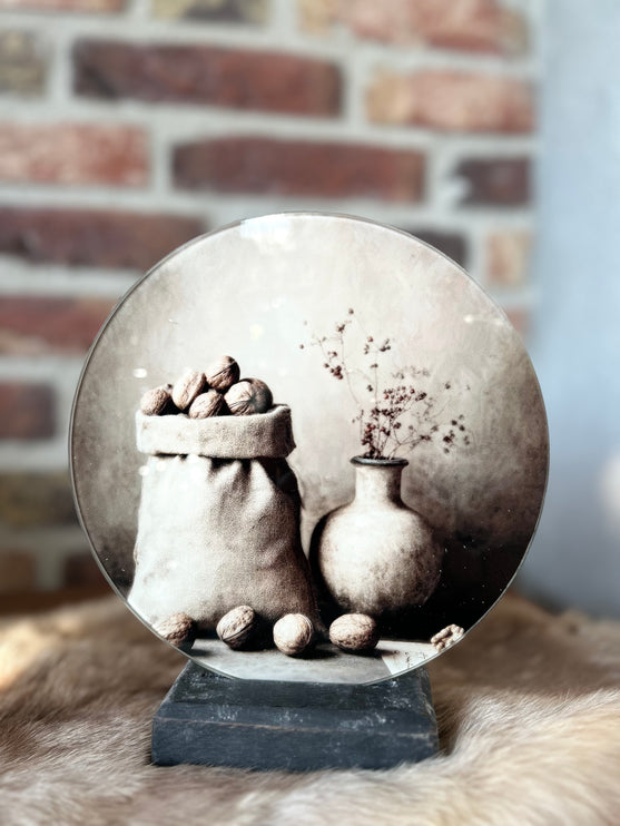 Glasplaatje Brocante Walnoot
