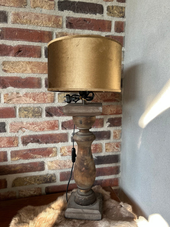 Brocante lampevoet inclusief gouden kap