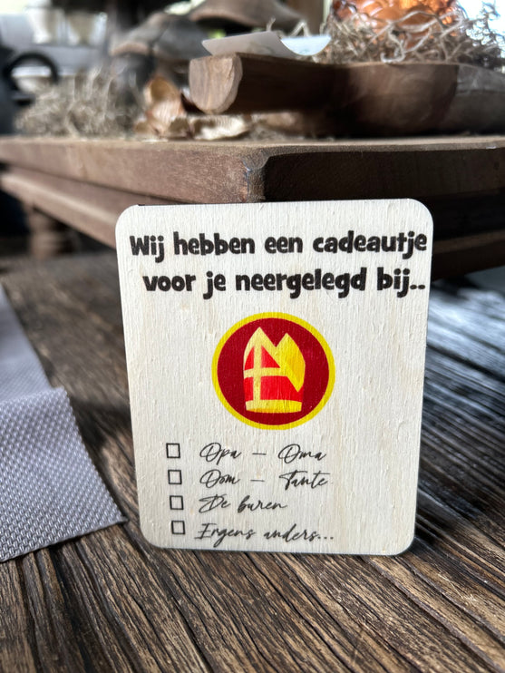 Kaartje Sint - cadeautje