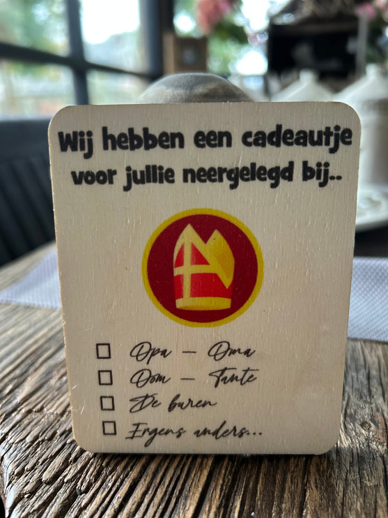 Kaartje Sint - cadeautje