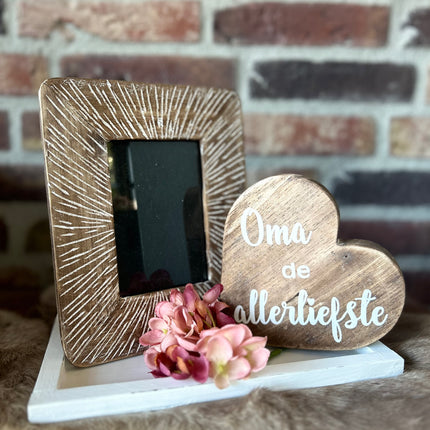 Cadeau pakket fotolijstje Oma de allerliefste