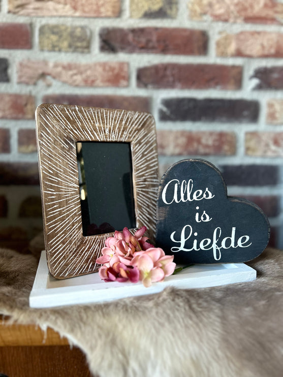 Cadeau pakket fotolijstje Alles is liefde