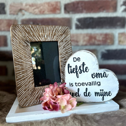 Cadeau pakket met fotolijstje De liefste oma