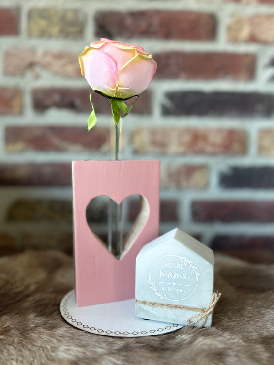 Cadeau pakket met stenen huisje mama