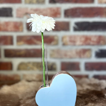 hart met reageerbuisje 10x10cm naturel / baby blauw