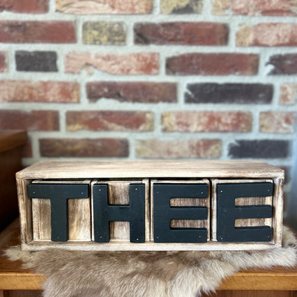 kastje thee lades 40x12cm natural / black