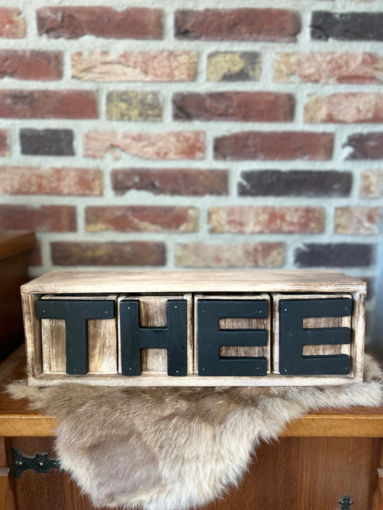 kastje thee lades 40x12cm natural / black