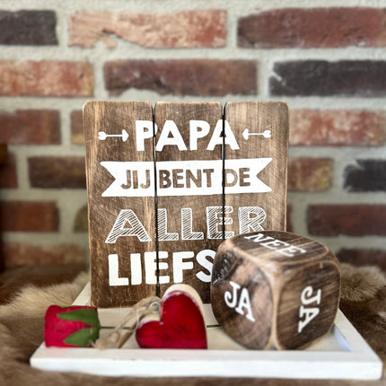 Cadeau pakket Dobbelsteen ja/nee Papa jij bent de allerliefste