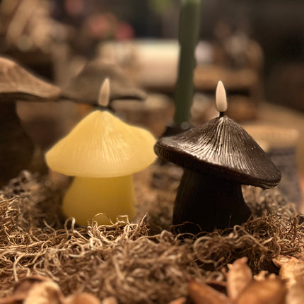 Paddenstoel kaars Led Wit/Creme of Zwart