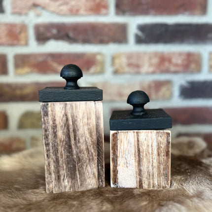 pot vierkant S 13x8cm natural / black