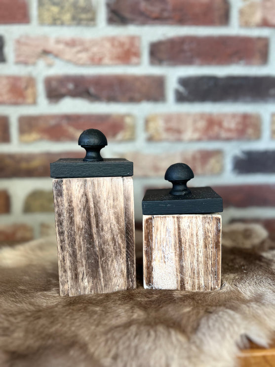 pot vierkant M 17x8cm natural / black