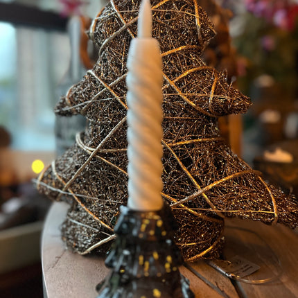 Glazen waxinehouder Kerstboompje