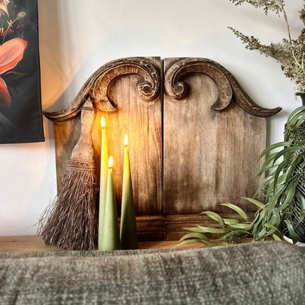 Kegelkaars Led set van 3 - in de kleur groen/oud-roze/zwart