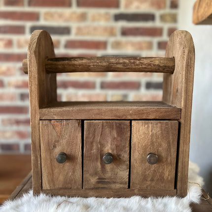 keukenrolhouder Brocante met 3 laatjes