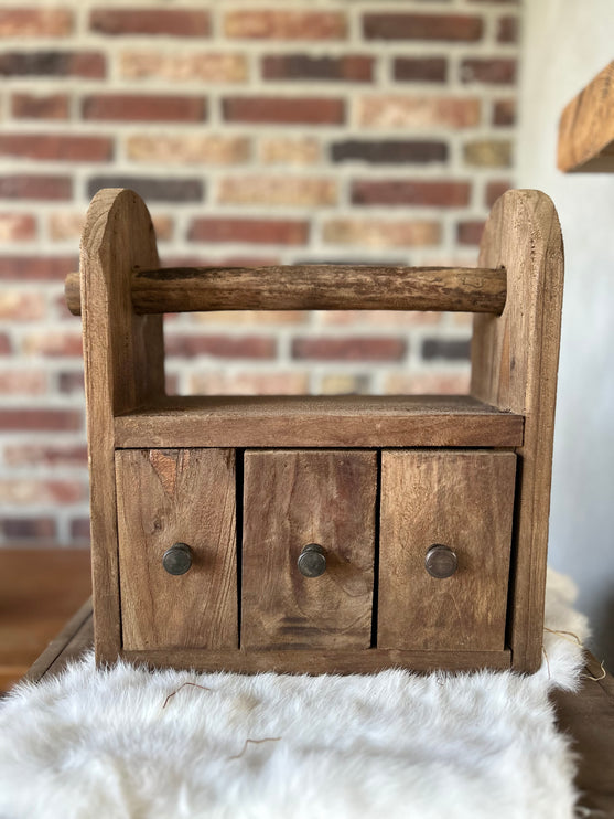 keukenrolhouder Brocante met 3 laatjes