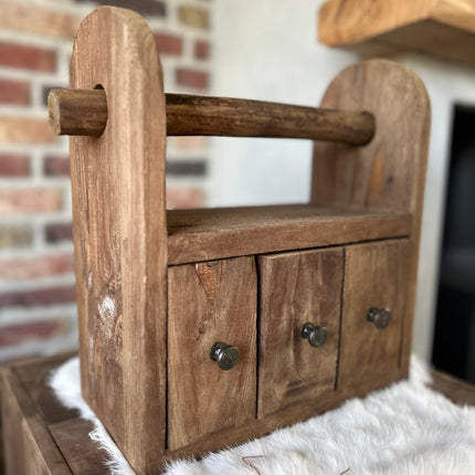 keukenrolhouder Brocante met 3 laatjes