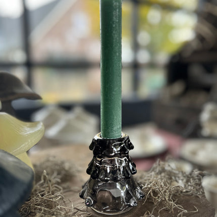 Glazen waxinehouder Kerstboompje