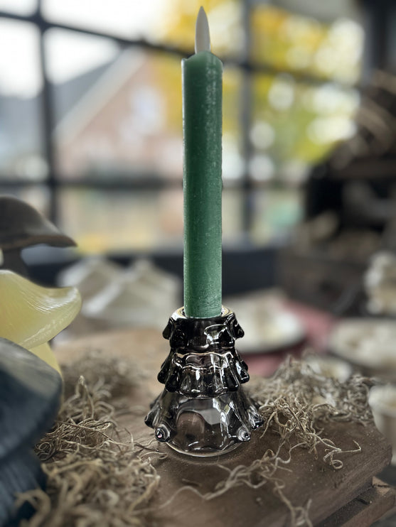 Glazen waxinehouder Kerstboompje