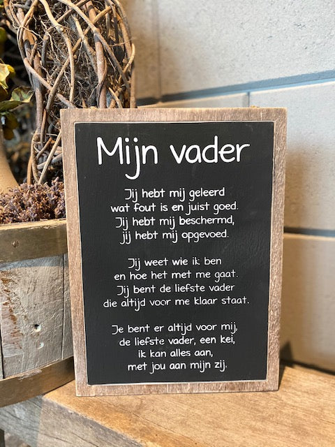 Tekstbord Mijn vader