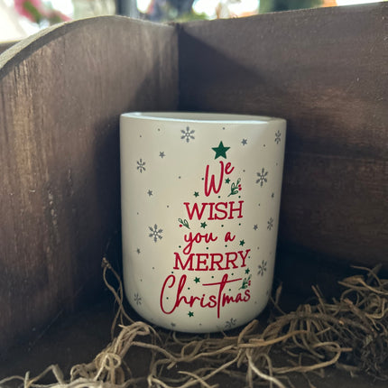 Cement Candle We wish you a merry christmas