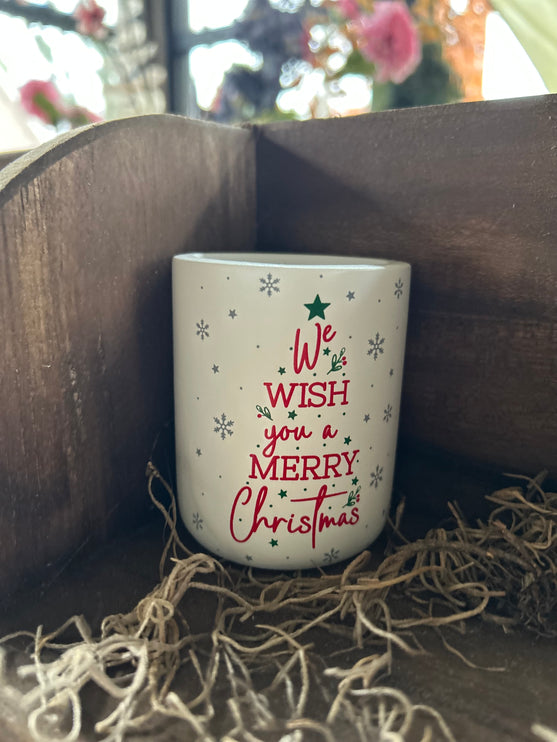 Cement Candle We wish you a merry christmas