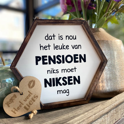 Tekstbordje Pensioen
