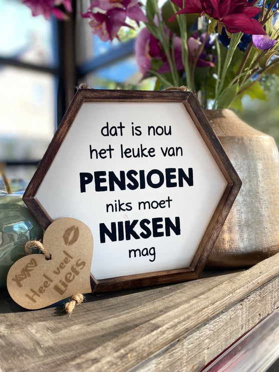 Tekstbordje Pensioen
