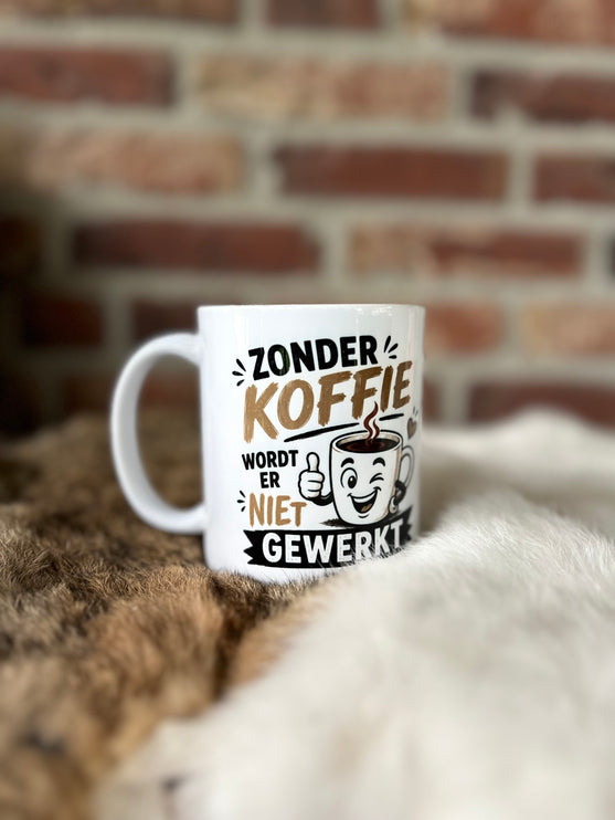 Mok Zonder koffie wordt er niet gewerkt