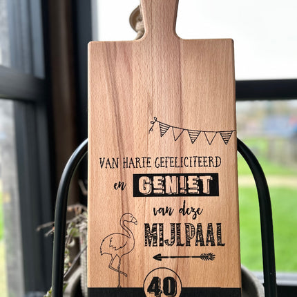 Serveerplank mijlpaal 40 jaar in dienst