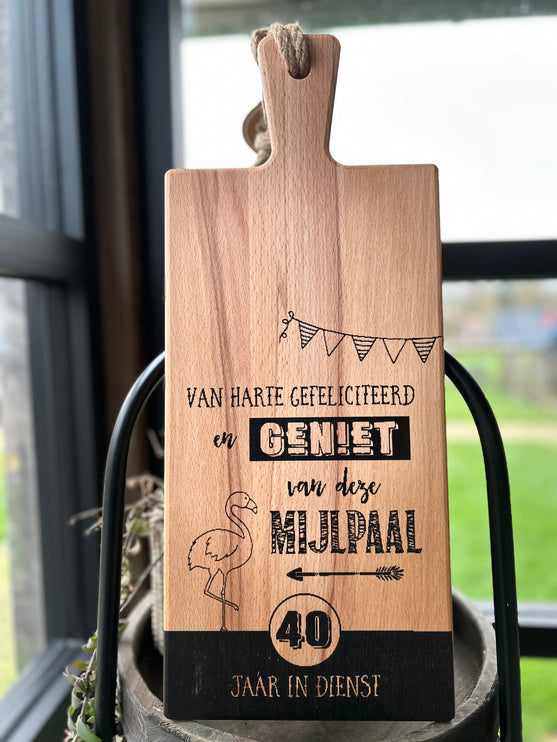 Serveerplank mijlpaal 40 jaar in dienst Gepersonaliseerd